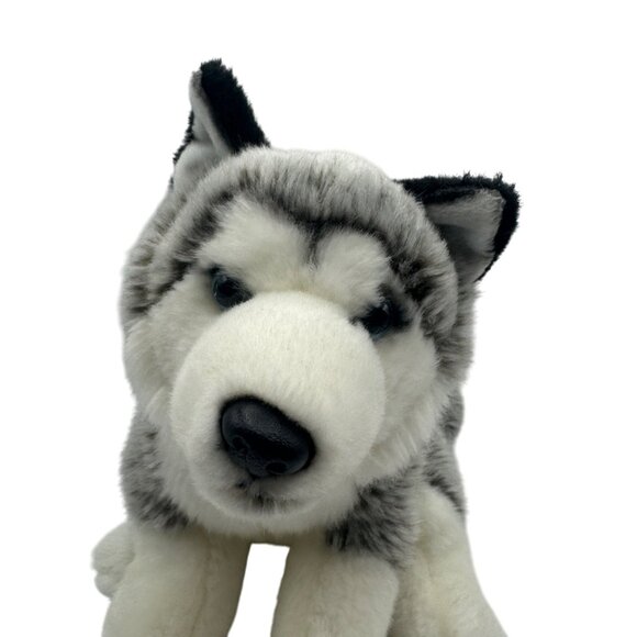 Animal Alley ToysRUs Husky Dog Plush Stuffed Animal Gray White 12 Inch Sitting - Picture 2 of 6